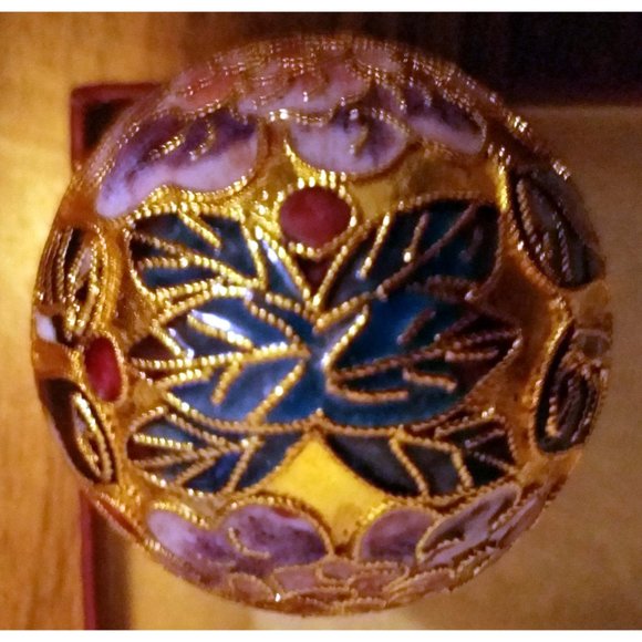 Cloisonné Egg Enamel ornament with Chinese design inside Egg Shell - 2 pieces - Picture 10 of 14